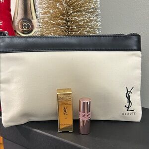 YSL Beauté Cosmetic Pouch with mini Lip balm
